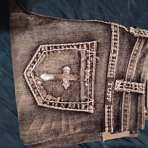 COWGIRL TUFF Blue Jeans with Western-style Pocket